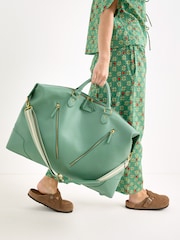 Oliver Bonas Green Olivia Moss Green Weekend Bag - Image 7 of 7