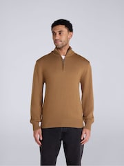 Animal Brown Ribbed Quarter Zip Jumper - Image 1 of 9