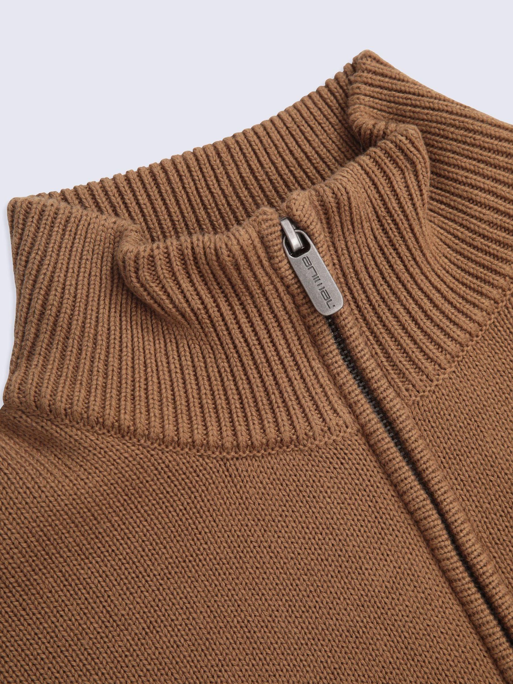 Buy Animal Brown Ribbed Quarter Zip Jumper from Next Romania