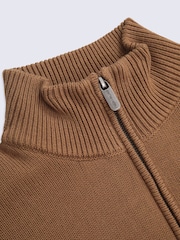 Animal Brown Ribbed Quarter Zip Jumper - Image 6 of 9