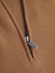 Animal Brown Ribbed Quarter Zip Jumper - Image 7 of 9