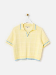 Oliver Bonas Yellow Butter  Collared Knitted Top - Image 3 of 7