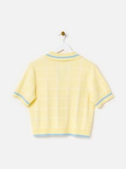 Oliver Bonas Yellow Butter  Collared Knitted Top - Image 4 of 7
