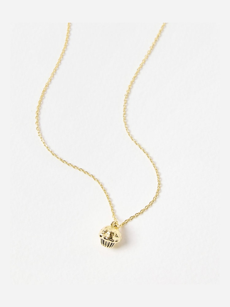 Oliver Bonas Gold Marie Cupcake Charm Gold Plated Pendant Necklace - Image 2 of 4 Oliver Bonas Gold Marie Cupcake Charm Gold Plated Pendant Necklace - Image 2 of 4
