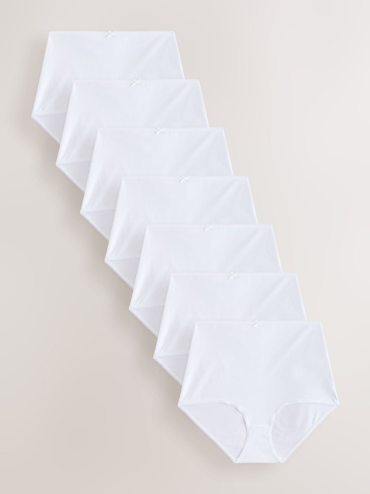 White Full Brief 100% Cotton Rich Knickers - Image 1 of 10 White Full Brief 100% Cotton Rich Knickers - Image 1 of 10