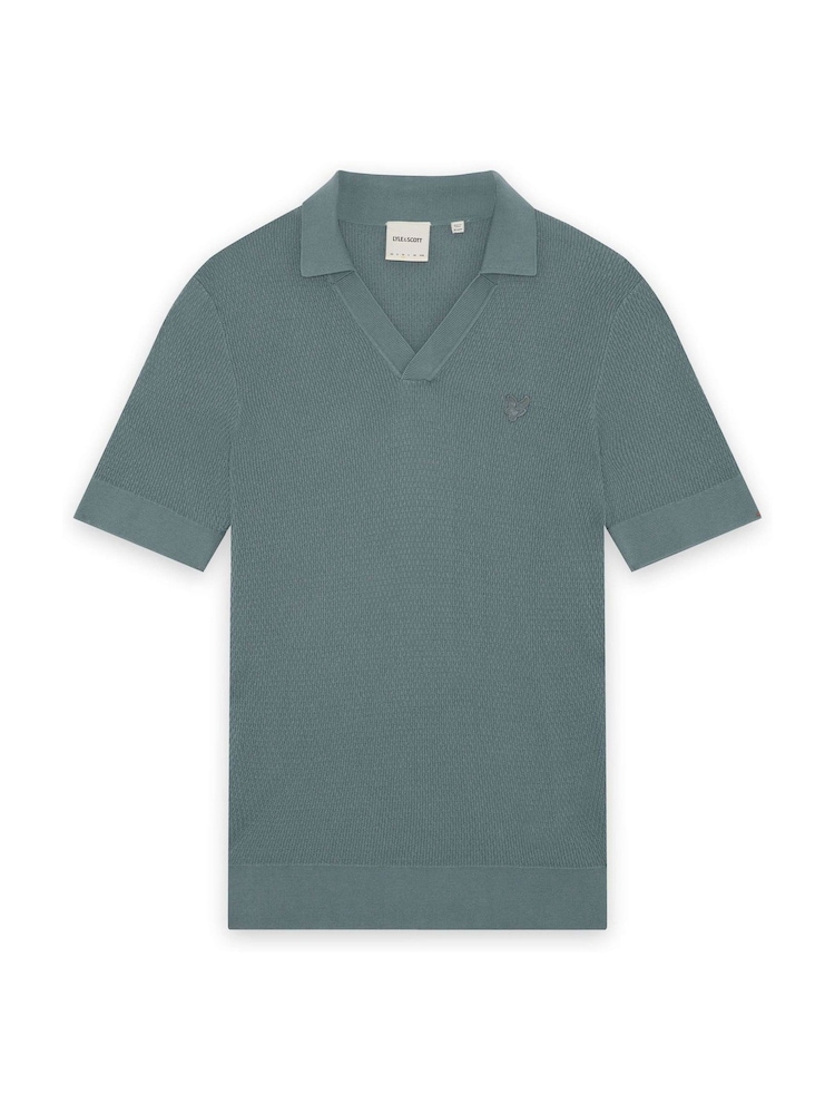 Lyle & Scott חולצת פולו סרוגה במרקם ריב בגזרה מרובעת - תמונה 6 מתוך 6