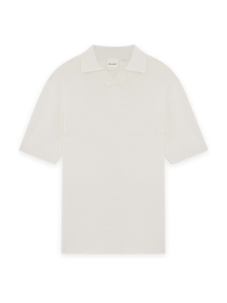 אפור - Lyle & Scott חולצת פולו סרוגה בדוגמת פסים בגוונים דומים - תמונה 6 מתוך 6