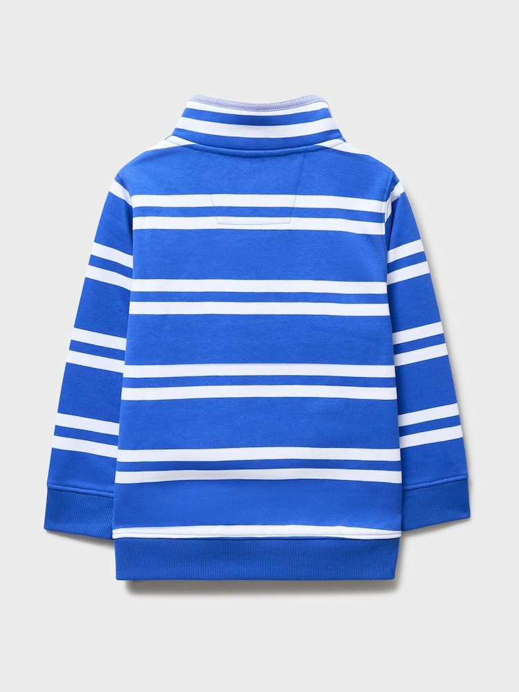 Crew Clothing White Half-Zip Cotton-Mix Sweatshirt - Image 2 of 3