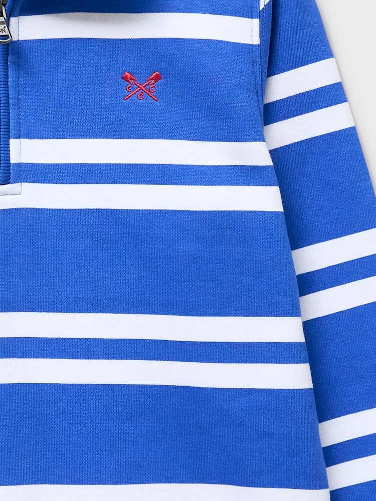 Crew Clothing White Half-Zip Cotton-Mix Sweatshirt - Image 3 of 3