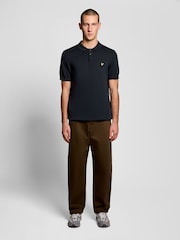 Lyle & Scott Blue Cotton Short Sleeve Knitted Polo Shirt - Image 2 of 6