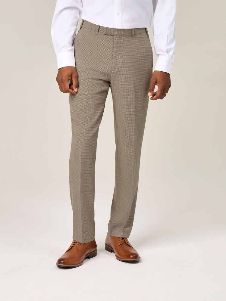 Skopes Natural Chaplin Tailored Fit Micro Check Suit Trousers - Image 1 of 4