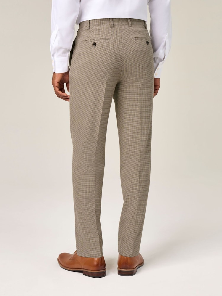 Skopes Natural Chaplin Tailored Fit Micro Check Suit Trousers - Image 2 of 4