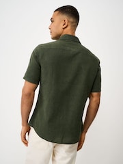 Crew Clothing Company Green Long-Sleeve Linen Shirt - Image 2 of 5