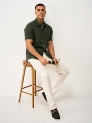 Crew Clothing Company Green Long-Sleeve Linen Shirt - Image 3 of 5