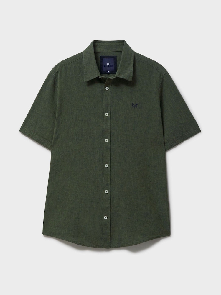 Crew Clothing Company Green Long-Sleeve Linen Shirt - Image 5 of 5 Crew Clothing Company Green Long-Sleeve Linen Shirt - Image 5 of 5