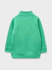Crew Clothing Company Green Cotton Blend Half Zip Sweatshirt - Image 2 of 3