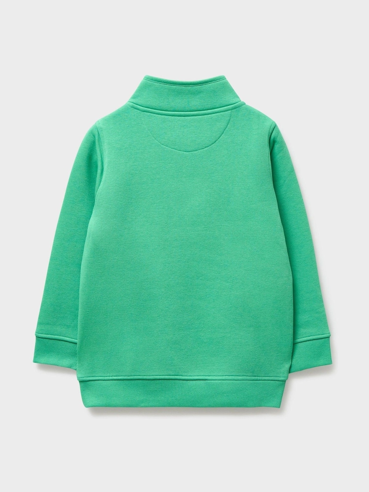 Crew Clothing Company Green Cotton Blend Half Zip Sweatshirt - Image 2 of 3 Crew Clothing Company Green Cotton Blend Half Zip Sweatshirt - Image 2 of 3