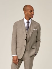 Skopes Natural Chaplin Tailored Fit Micro Check Suit Jacket - Image 1 of 6