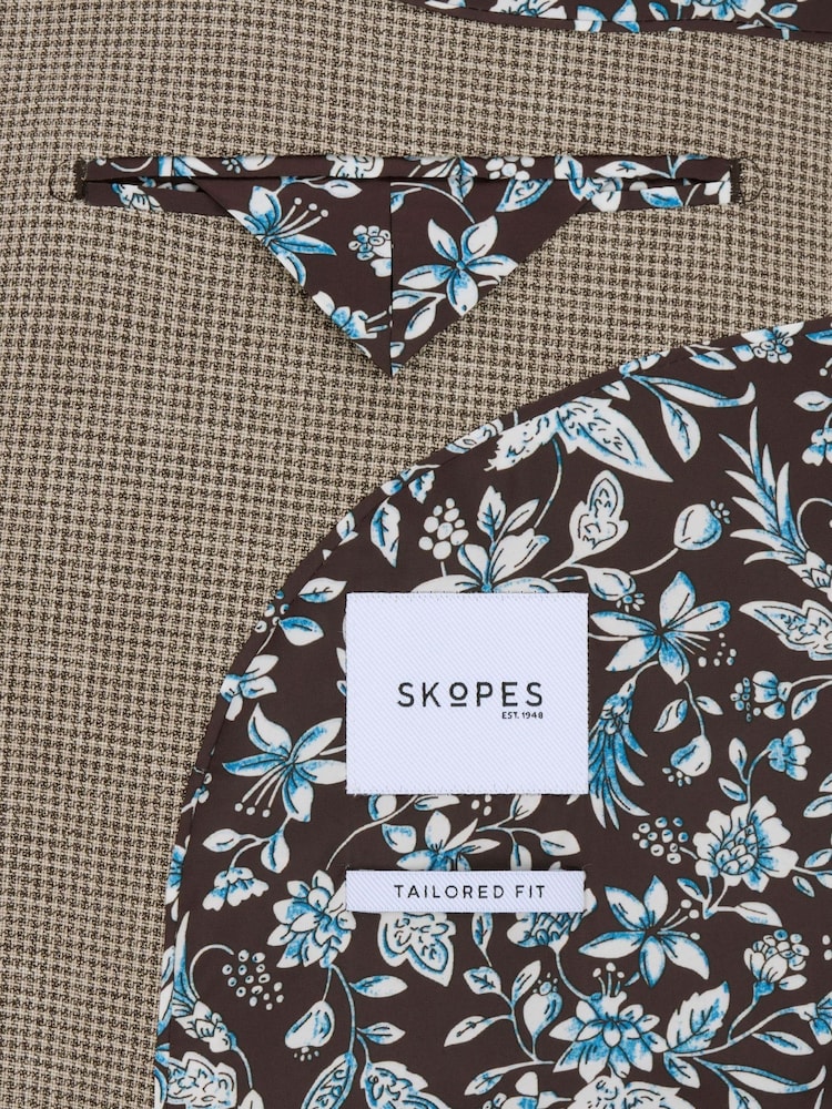 Skopes Natural Chaplin Tailored Fit Micro Check Suit Jacket - Image 6 of 6