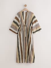Gold/Brown Knitted Kaftan Cover-Up - Image 5 of 7