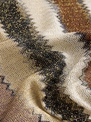 Gold/Brown Knitted Kaftan Cover-Up - Image 7 of 7