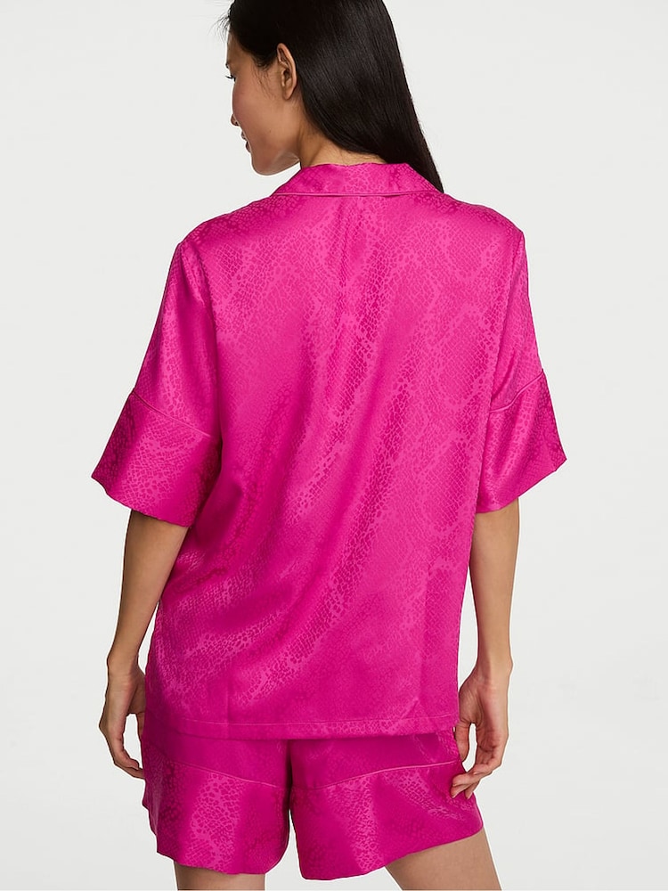 Victoria's Secret Pink Fire Snake Satin Short Pyjamas Set - Image 2 of 3 Victoria's Secret Pink Fire Snake Satin Short Pyjamas Set - Image 2 of 3