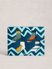 White Stuff Blue 4PK Holiday Ankle Socks - Image 3 of 4