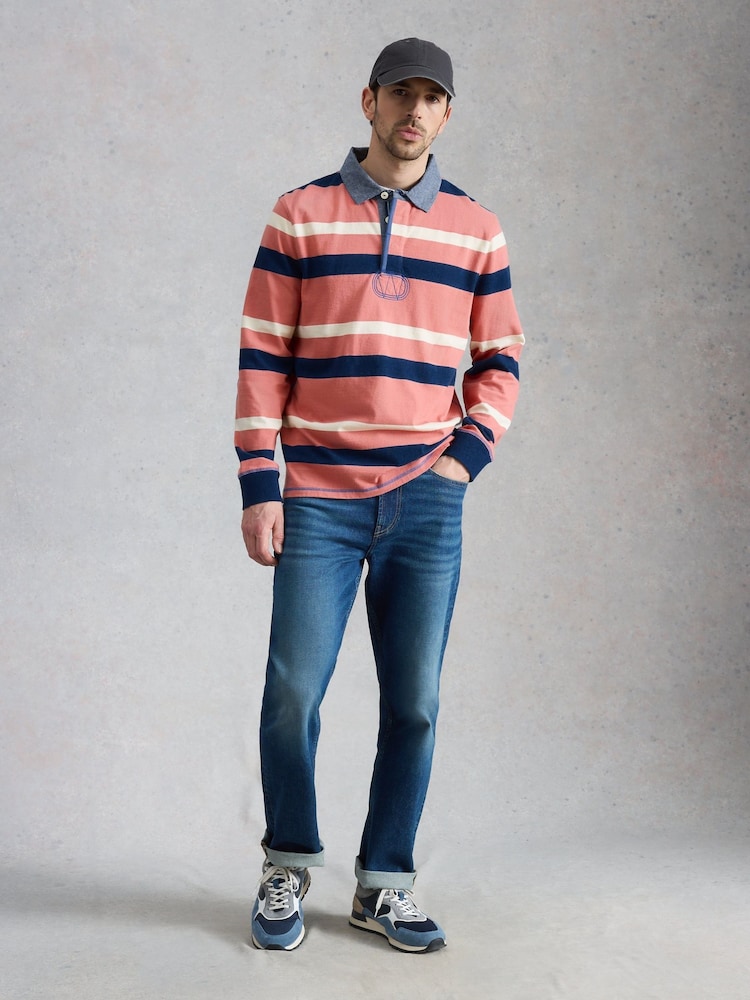 White Stuff Red Yarmouth Stripe Rugby Sweat Top - Image 1 of 6