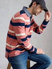 White Stuff Red Yarmouth Stripe Rugby Sweat Top - Image 3 of 6
