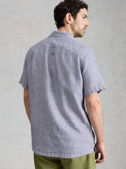 White Stuff Blue Keswick SS Linen Shirt - Image 2 of 6