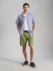 White Stuff Blue Keswick SS Linen Shirt - Image 3 of 6