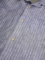 White Stuff Blue Keswick SS Linen Shirt - Image 6 of 6