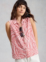 White Stuff Pink Amy Sleeveless Shirt - Image 1 of 6