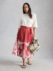 White Stuff Pink Darcie Midi Skirt - Image 1 of 6