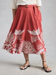 White Stuff Pink Darcie Midi Skirt - Image 3 of 6