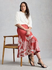 White Stuff Pink Darcie Midi Skirt - Image 4 of 6