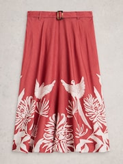 White Stuff Pink Darcie Midi Skirt - Image 5 of 6