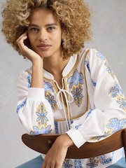 White Stuff White Ciara Embroidered Blouse - Image 1 of 4
