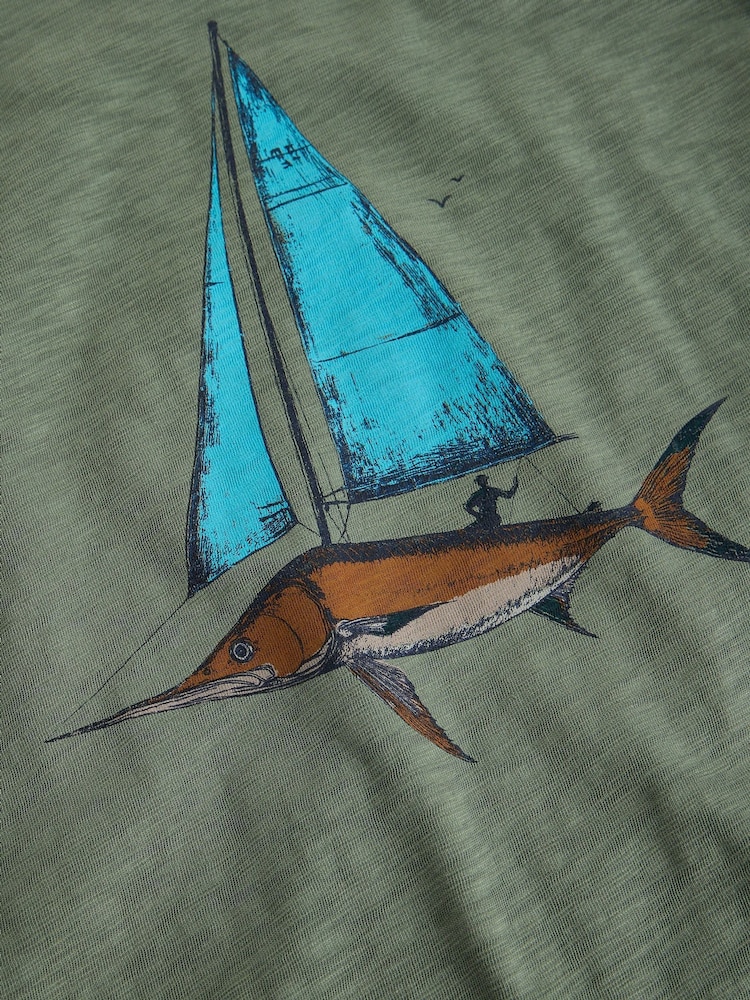 White Stuff Abersoch Fish Sail Graphic T-Shirt - Imagen 6 de 6