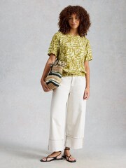 White Stuff Green Bree Linen Blend Top - Image 1 of 6