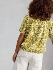 White Stuff Green Bree Linen Blend Top - Image 3 of 6