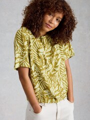 White Stuff Green Bree Linen Blend Top - Image 4 of 6