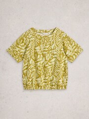 White Stuff Green Bree Linen Blend Top - Image 5 of 6