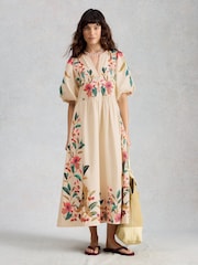 White Stuff White Maeve Embroidered Midi Dress - Image 1 of 6