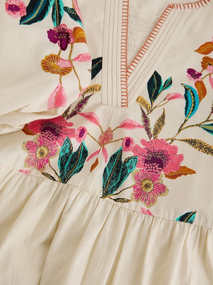 White Stuff White Maeve Embroidered Midi Dress - Image 6 of 6