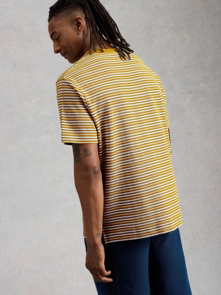 White Stuff Yellow Harrington Stripe T-Shirt - Image 2 of 6