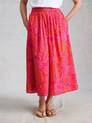 White Stuff Pink Abigail Midi Skirt - Image 1 of 6
