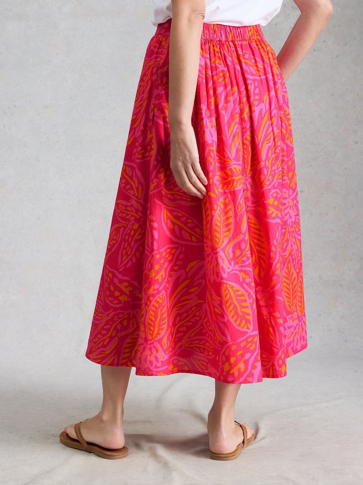 White Stuff Pink Abigail Midi Skirt - Image 2 of 6