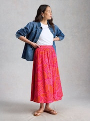 White Stuff Pink Abigail Midi Skirt - Image 3 of 6