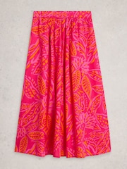 White Stuff Pink Abigail Midi Skirt - Image 6 of 6